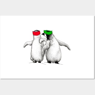 Festive Penguin Chicks Posters and Art